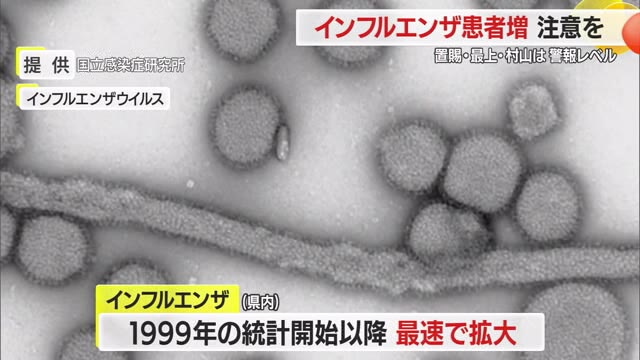【インフルエンザ】置賜・最上・村山は警報レベル　患者数1028人（前週比+431人）予防徹底を　山形 画像
