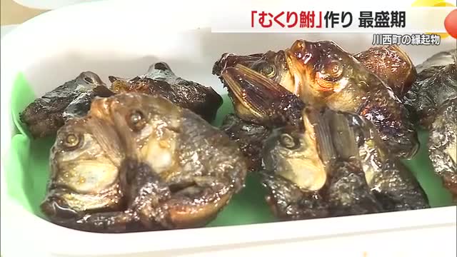新年の縁起物「むくり鮒」作り最盛期　背開きが