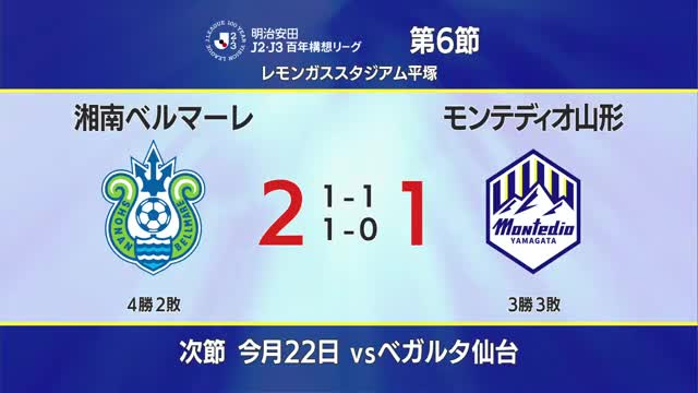 【モンテディオ山形】アウェイで湘南に2対1で敗れる...終了間際に失点　J2・J3百年構想リーグ3勝3敗 画像
