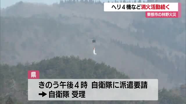 東根市の林野火災・延焼続く　山形・東根市 画像