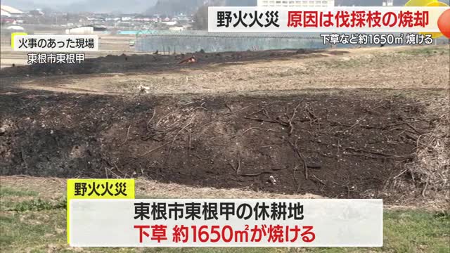 火元は伐採したサクランボの木...休耕地で野火火災　山形・東根市 画像