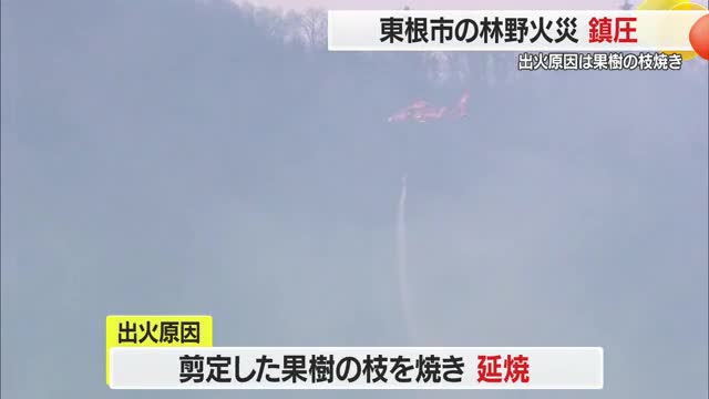 東根市の林野火災...発生から3日で鎮圧　剪定した果樹の枝を焼いていて燃え広がる　山形・東根市 画像