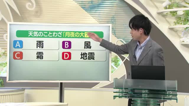 【天気／山形】8日の天気ふりかえり＆天気ことわざクイズ・月夜の？　中村友祐気象予報士の天気予報(1) 画像