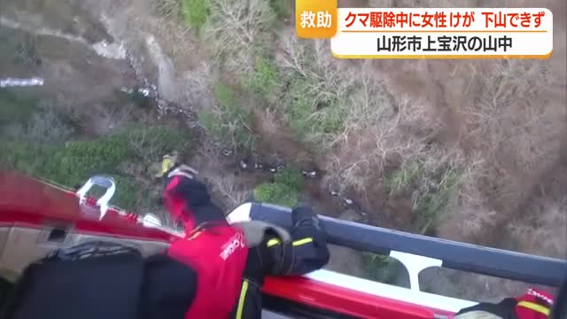クマ駆除中にけがした女性（60）一夜明け無事救助...手首や指・肋骨の骨を折る重傷　山形 画像