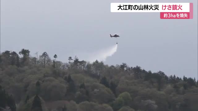 鎮火確認...大江町の山林火災で約3ヘクタール焼失　けが人・建物などへの延焼なし　山形 画像