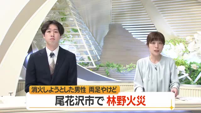 尾花沢市丹生で山林火災・午後5時50分に鎮圧　73歳男性が両足にやけど・命に別条なし　山形 画像
