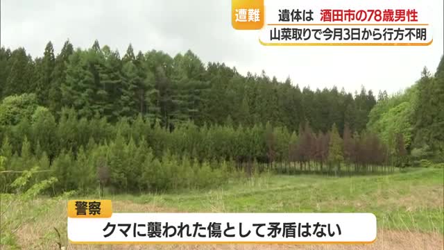 酒田市の山岳遭難　遺体は山菜採りに出かけて行方不明だった酒田市の78歳男性と確認　山形・酒田市 画像