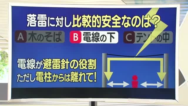 【天気／山形】落雷時に比較的安全なのは電線の下＆14日詳しい天気　中村友祐気象予報士の天気予報(2) 画像