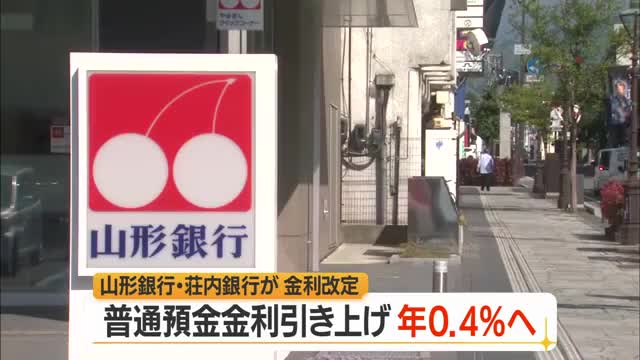 山形銀行・荘内銀行が普通預金の金利引き上げ0.3→0.4％　貸出金利も引き上げ　山形 画像