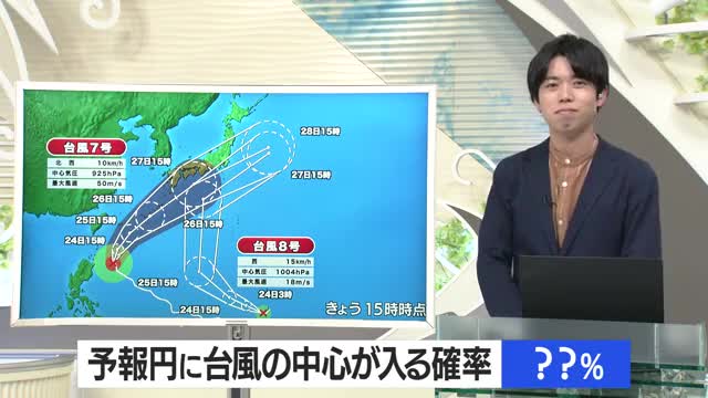【天気／山形】天気ふりかえり＆予報円に台風の中心が入る確率は？　中村友祐気象予報士の天気予報(1) 画像
