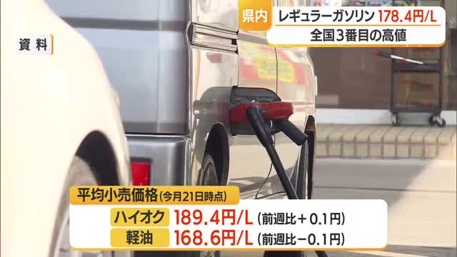 【ガソリン／山形】レギュラー178.4円（前週比±0円）　沖縄・長崎に次いで全国3番目の高値 画像