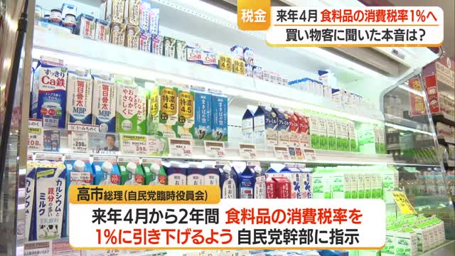 山形　食料品の消費税1%に引き下げるよう高市総理が自民党幹部に指示　スーパーの買い物客は？ 画像