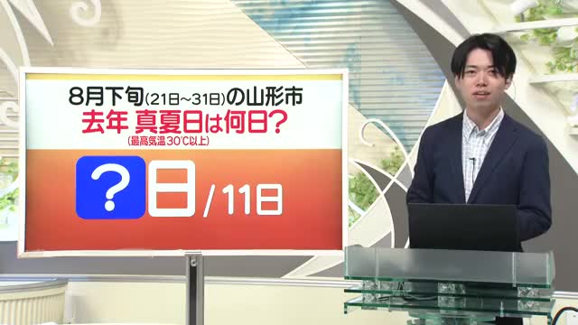 【天気／山形】天気ふりかえり＆2025年8月下旬の山形市、真夏日は何日？　中村気象予報士の予報(1) 画像