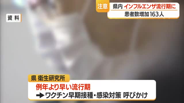 【インフルエンザ／山形】流行期に入る・患者数163人（前週比+56人）　ワクチン接種・マスク着用を 画像