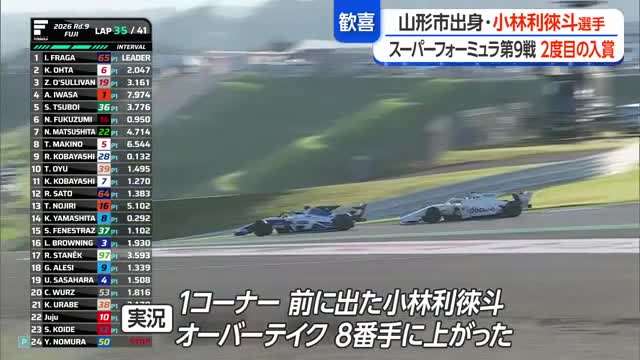 小林利徠斗選手8位入賞も翌日悔しい幕切れ　スーパーフォーミュラ第9戦・第10戦　山形 画像