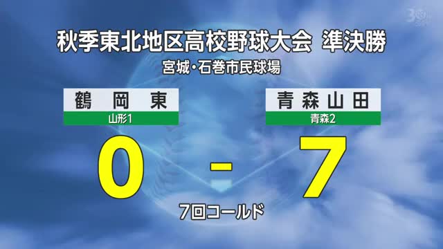 秋の東北地区高校野球・準決勝　「鶴岡東高校」決勝進出を逃す 画像